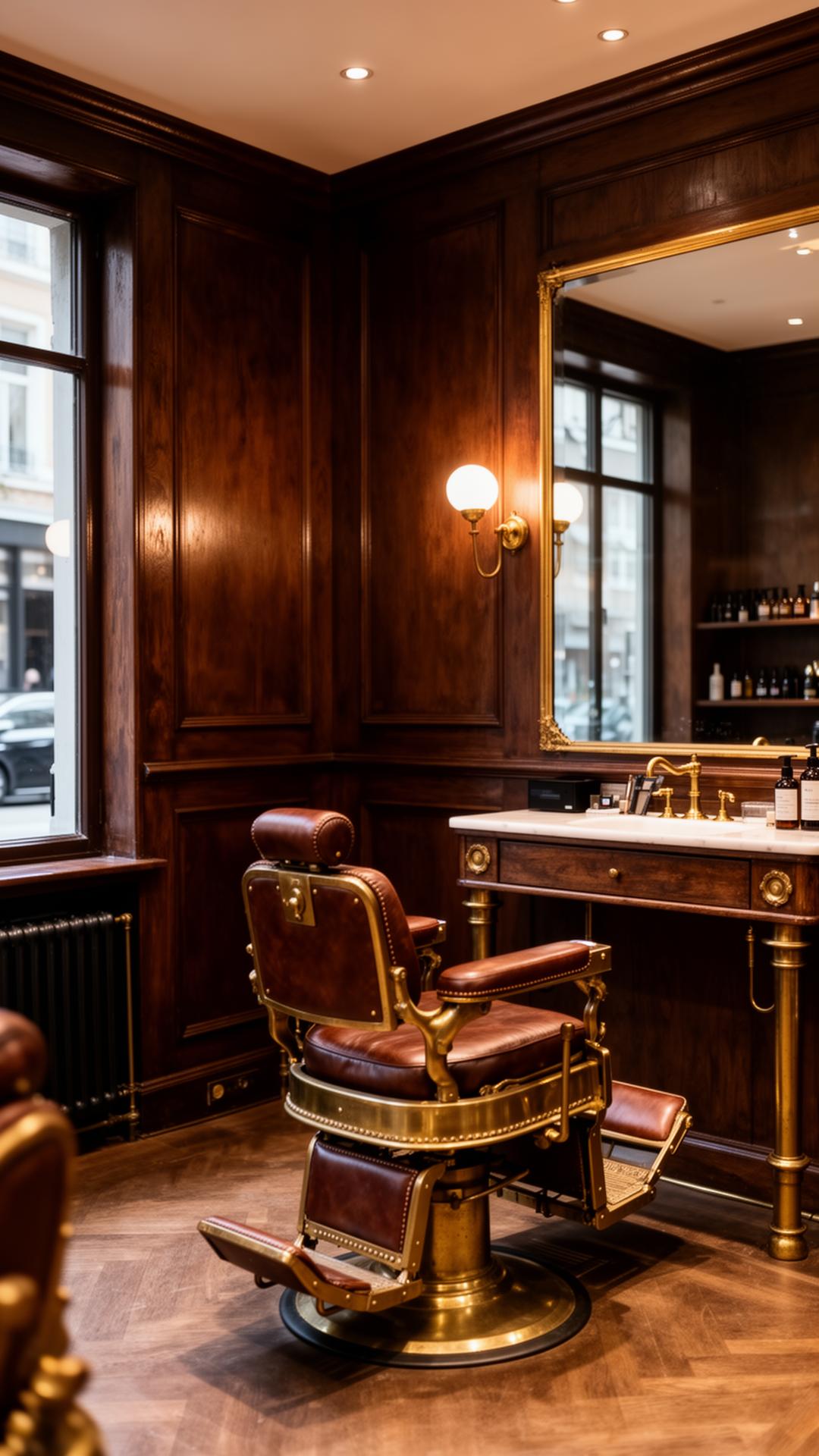 Empire Barbershop interior — vintage barber chair